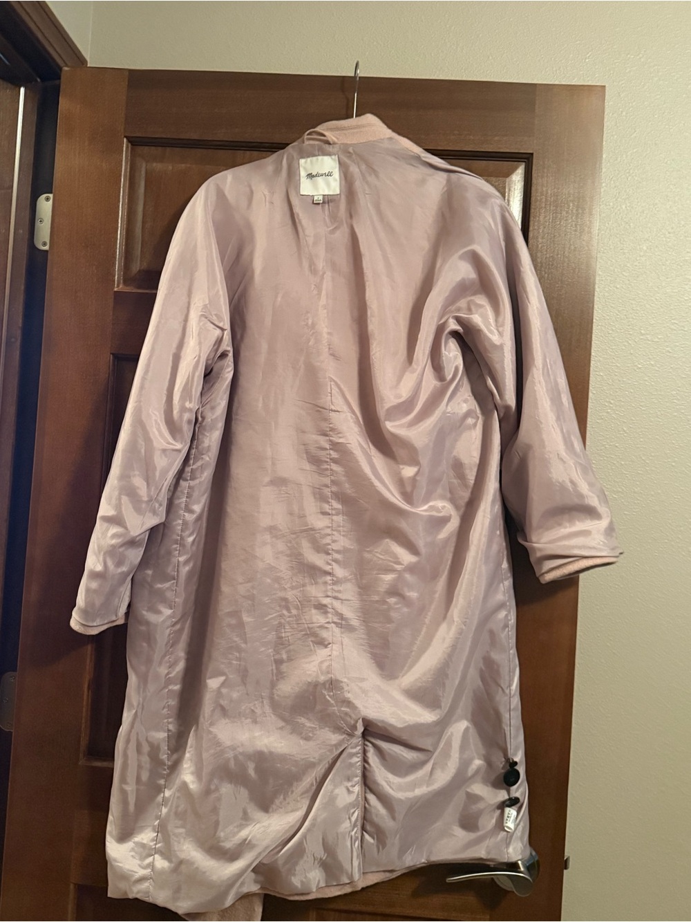 Madewell Blush Pink Single-Button Long Trench Coat - Picture 5 of 6